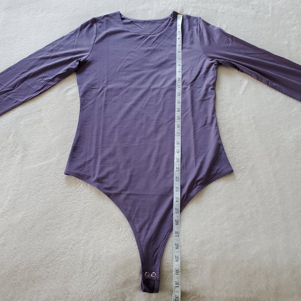 Woolx Sophia Bodysuit Merino Wool Blend Purple Small - Picture 7 of 10